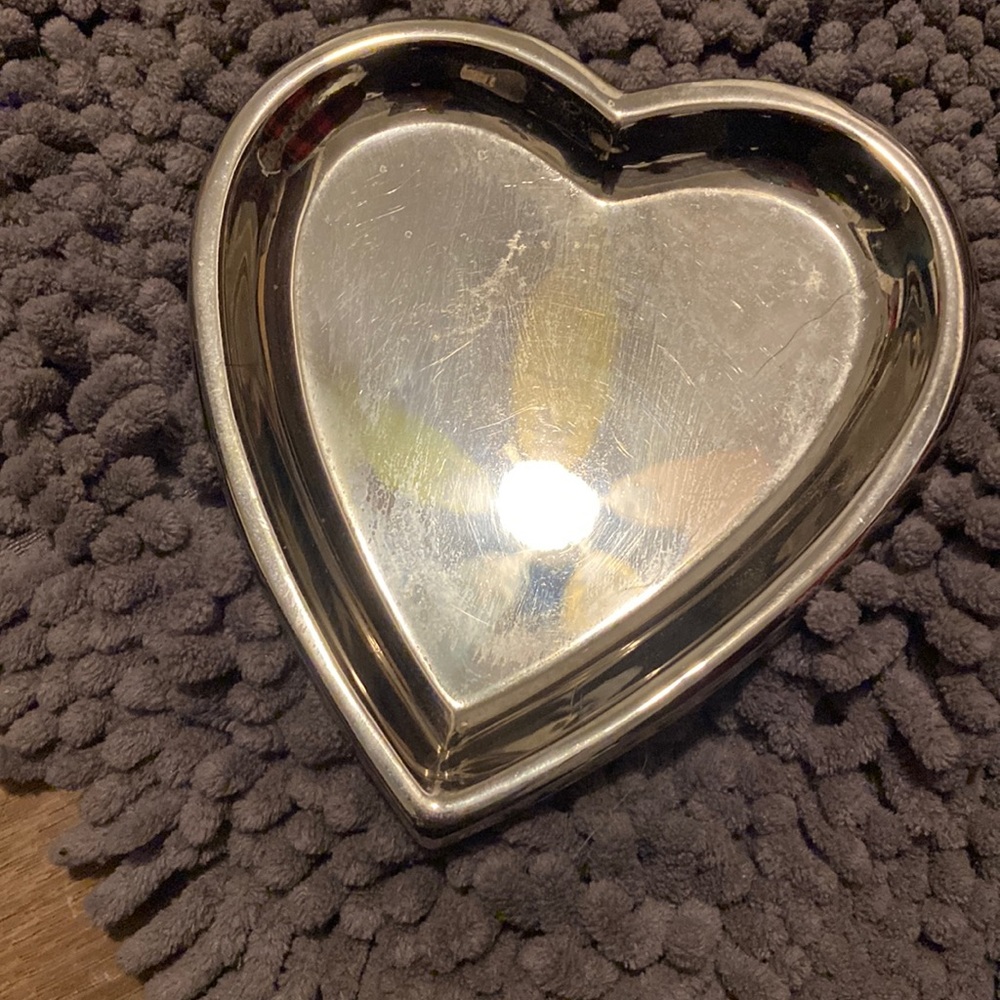 Vintage Silver Victoria’s Secret Heart Vanity Trinket Tray